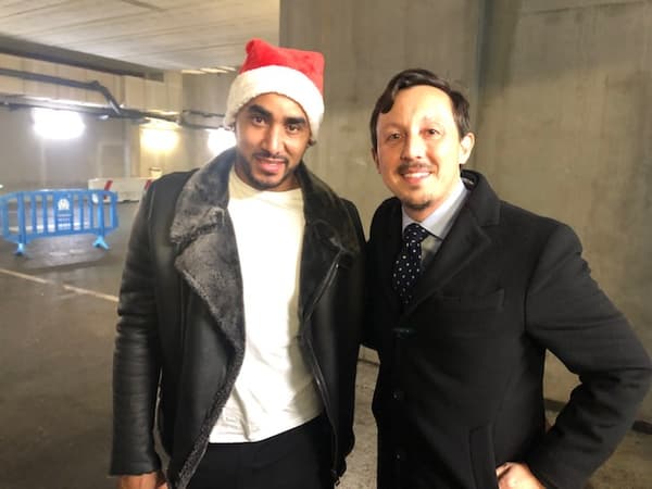 Dimitri Payet and Pablo Longoria before OM-Clermont, December 17, 2023