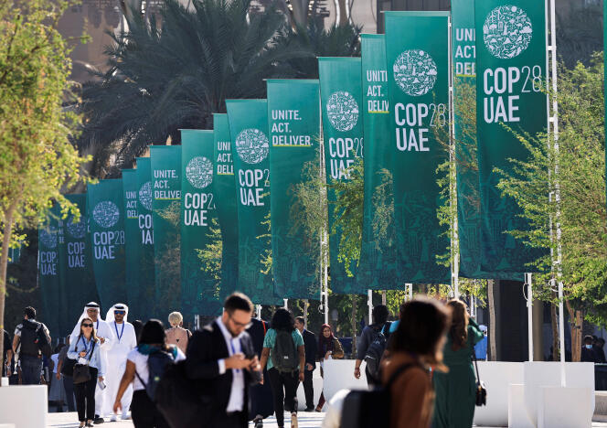 COP28 delegates, in Dubai, December 8, 2023.