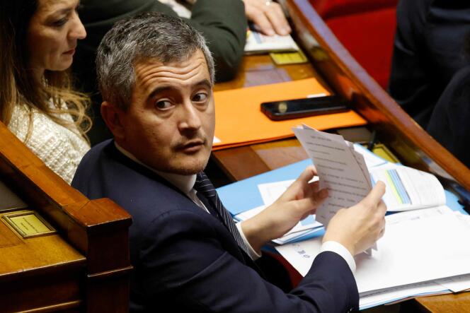 The Minister of the Interior, Gérald Darmanin, at the National Assembly, November 28, in Paris.