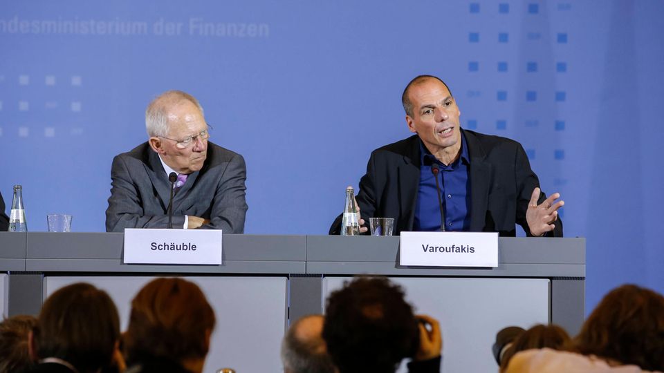 Wolfgang Schäuble and the former Greek finance minister Yanis Varoufakis