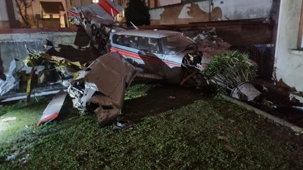 A twin-engine plane crashed in Villejuif (Val-de-Marne), Monday December 4, 2023. (POLICE)