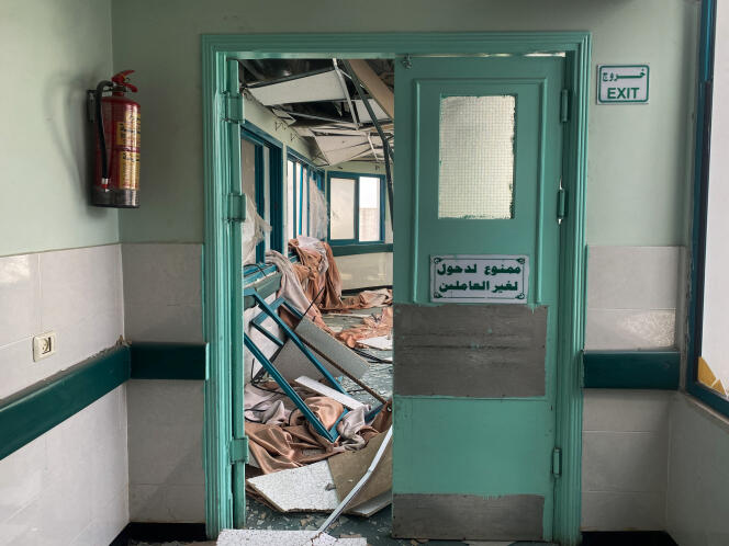 Yafa hospital damaged by Israeli strikes, amid the ongoing conflict between Israel and the Palestinian Islamist group Hamas, in the central Gaza Strip, December 8, 2023.