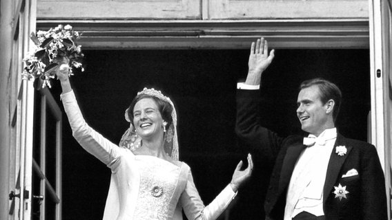 June 10, 1967: Denmark's Crown Princess Margrethe marries the French Count Henri de Laborde de Monpezat © Picture-Alliance / dpa / Polfoto 