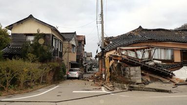 Les dégâts à Wajima après le tremblement de terre. 
