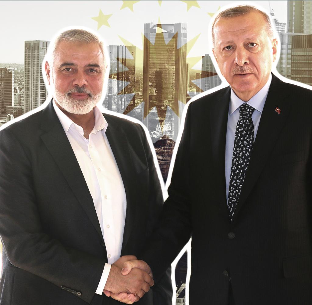 Der türkische Präsident Recep Tayyip Erdogan (r.) pflegt enge Beziehungen zu den Hamas-Chefs. Einer von Ihnen ist Ismail Haniyeh