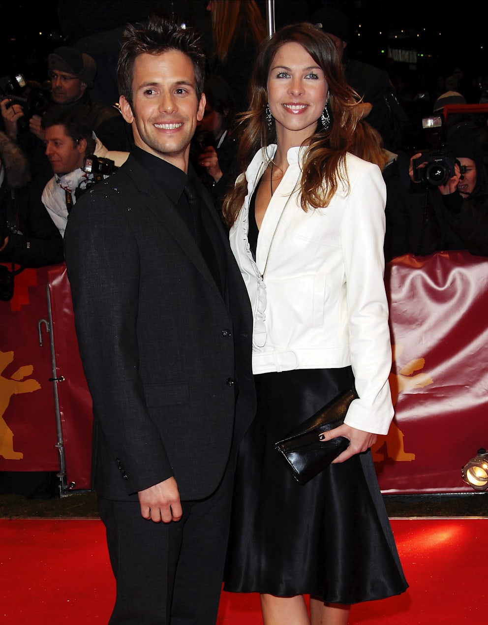 Christian Oliver with ex-wife Jessica Mazur.  She works as a showbiz reporter in Los Angeles