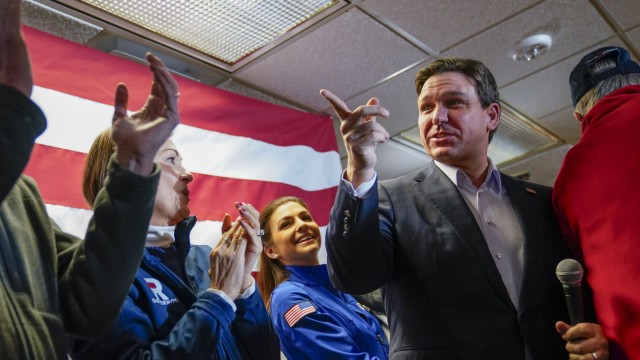 Presidential election 2024: His program is almost identical to Trump's: Ron DeSantis on the weekend with supporters in Des Moines.