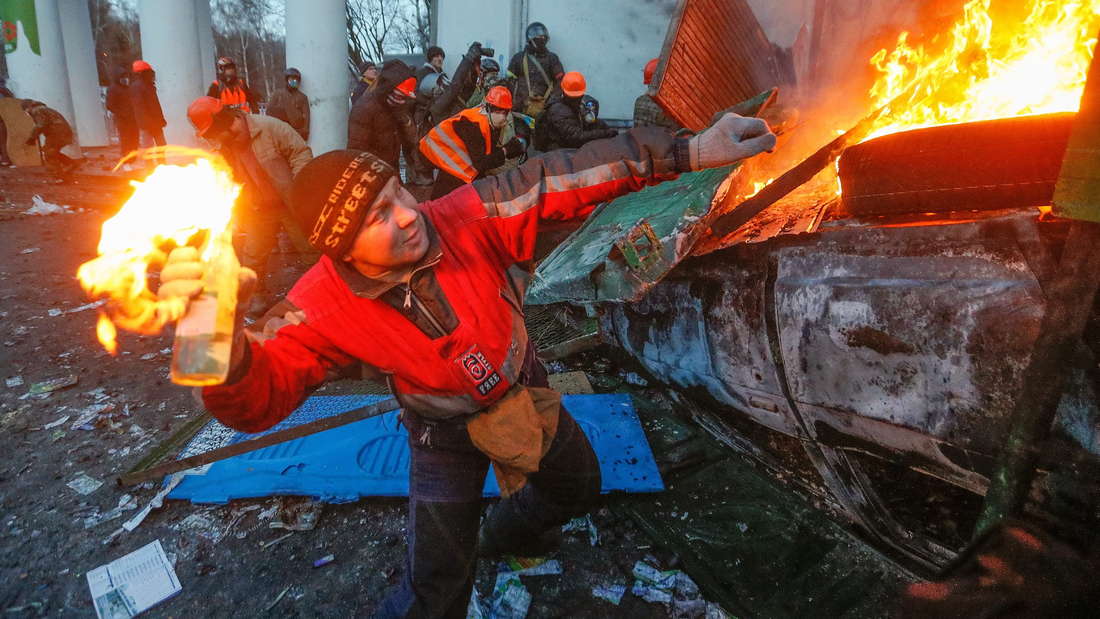 Proteste auf dem Maidan-Platz in Kiew, Ukraine, 2014