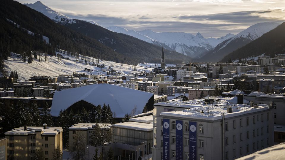 View of the town of Davos