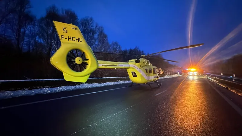 Three people were airlifted to Amiens University Hospital.