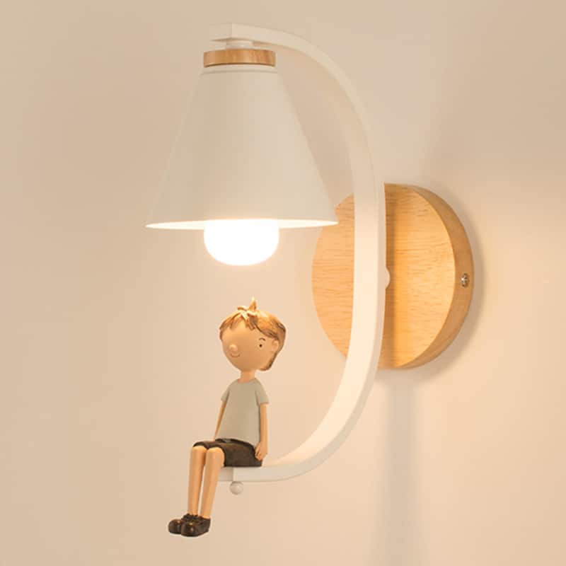   Nordic Modern Wall Lamp Little Sitting Boy 