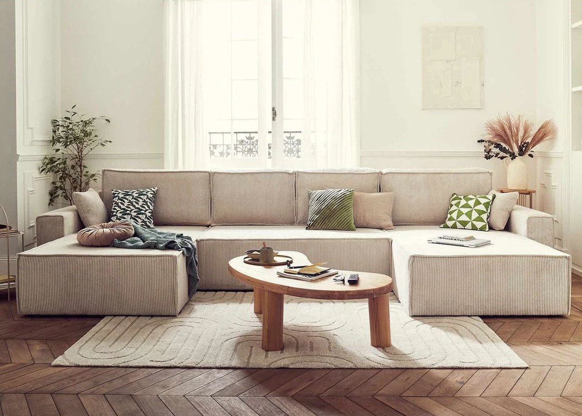   The Panoramic Sofa and the Organic Table 