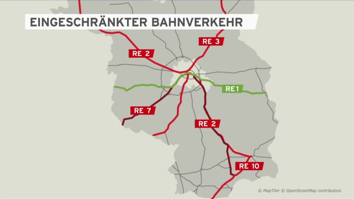 Trains that are running restricted or canceled in Brandenburg from January 23, 2023 due to the GDL locomotive drivers' strike (source: rbb).