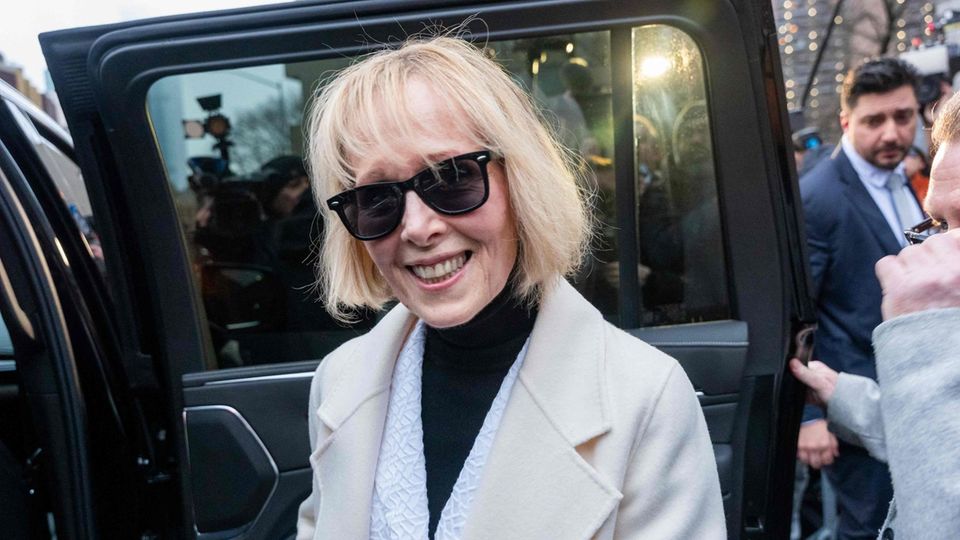 Relieved and satisfied: Author E. Jean Carroll leaving the courthouse in New York
