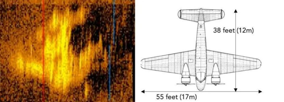 The sonar image shows a similar shape to Amelia Earhart's plane.