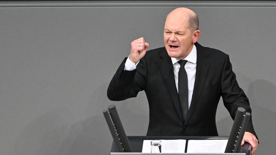 Chancellor Olaf Scholz in the Bundestag.