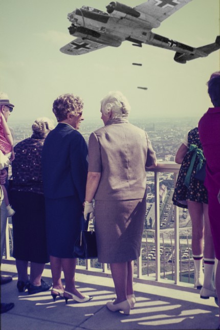Culture of remembrance: Anja Frers' "Grandma and Grandma, Olympic Tower 1972"a digital collage from 2020.