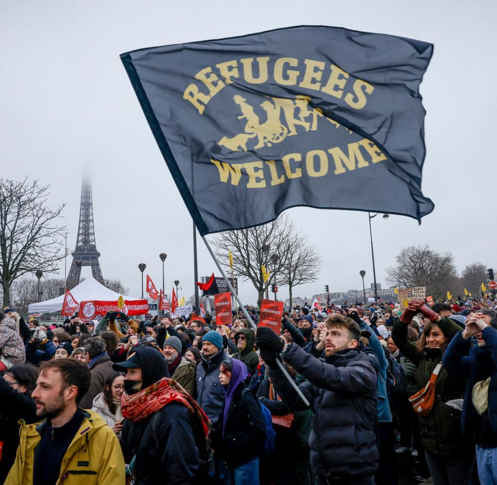 Demonstration against the migration law in Paris