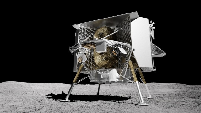 Moon lander "Peregrine": A representation of the spacecraft "Peregrine" on the lunar surface.