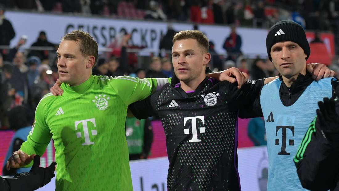 Part of FC Bayern for years: Manuel Neuer, Joshua Kimmich and Thomas Müller (from left to right).