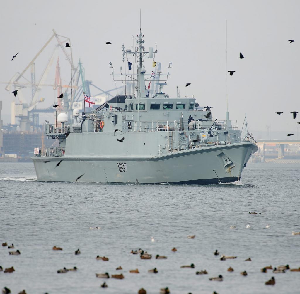 The Royal Navy minesweeper “HMS Pembroke” in Gdansk in 2015.  Great Britain gave two ships of this type to Ukraine