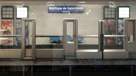 The stop "Basilica of Saint-Denis", on line 13 of the Paris metro.  (Dimitar DILKOFF / AFP)