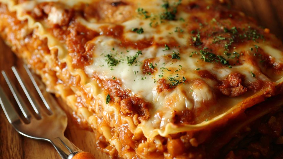 Pasta: A casserole with steaming lasagna