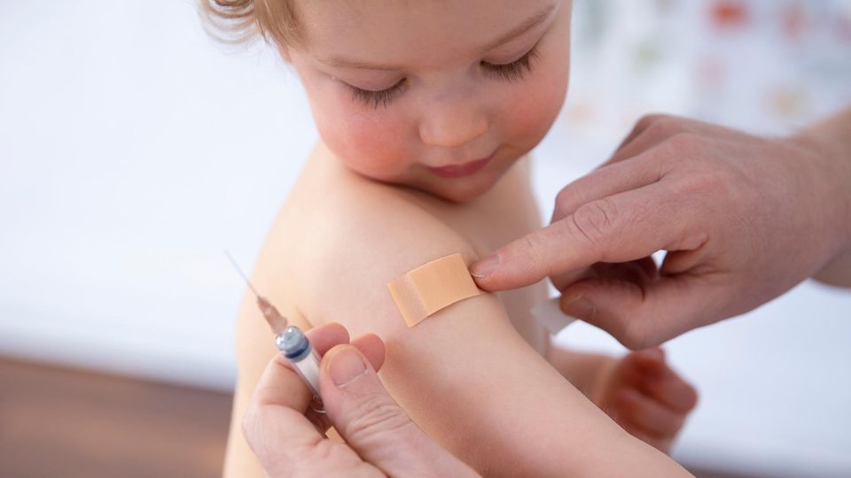 Measles: A child after vaccination
