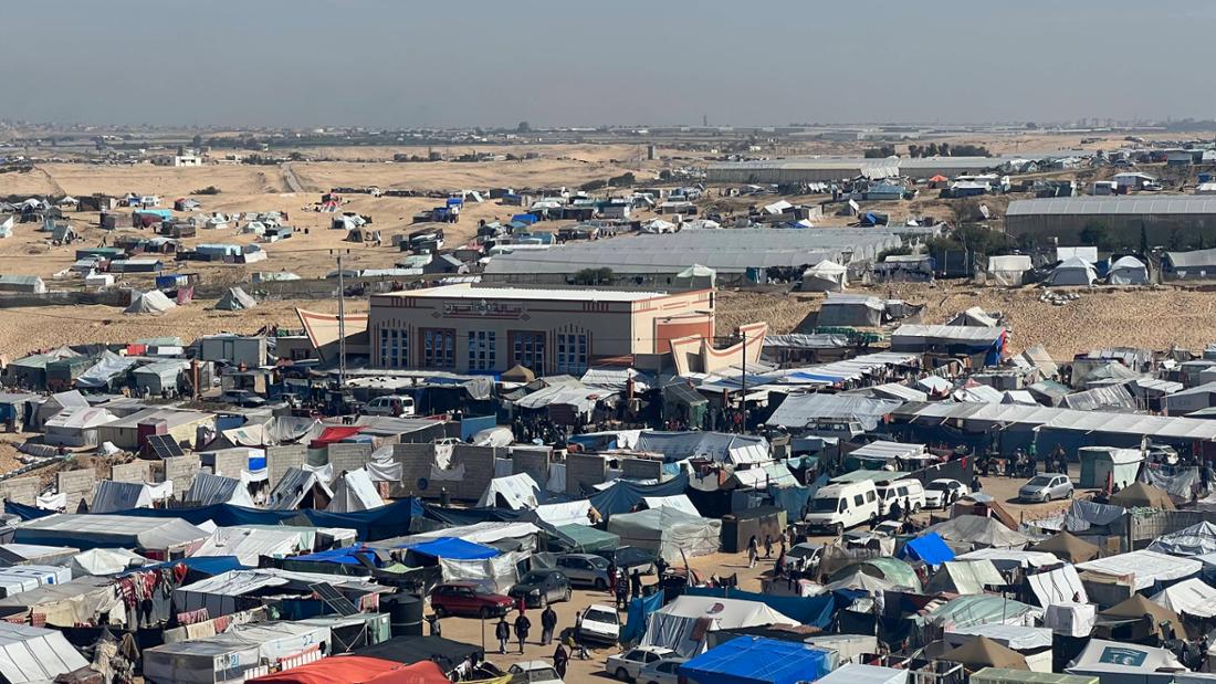 Ein Lager von geflohenen Palästinensern in Rafah.