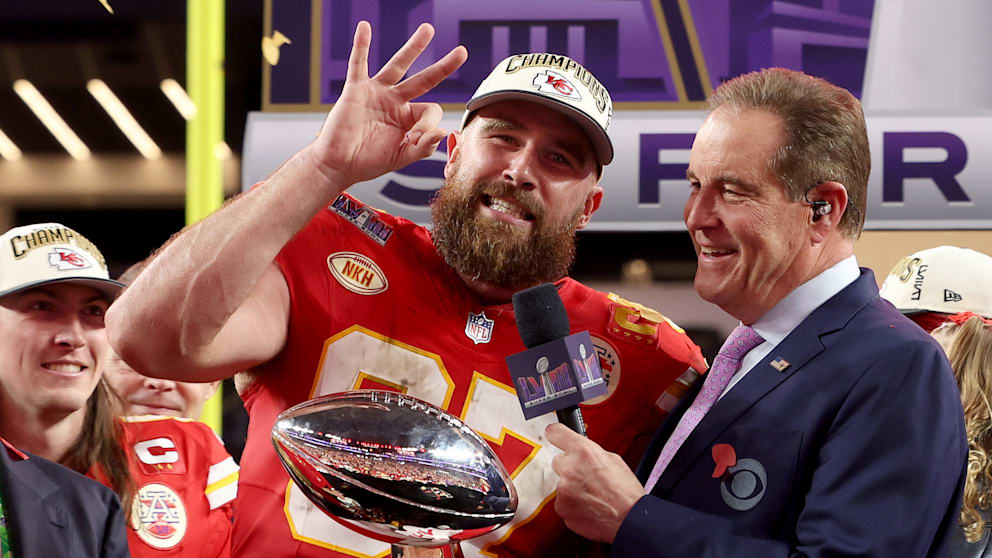 Travis Kelce after the Super Bowl success