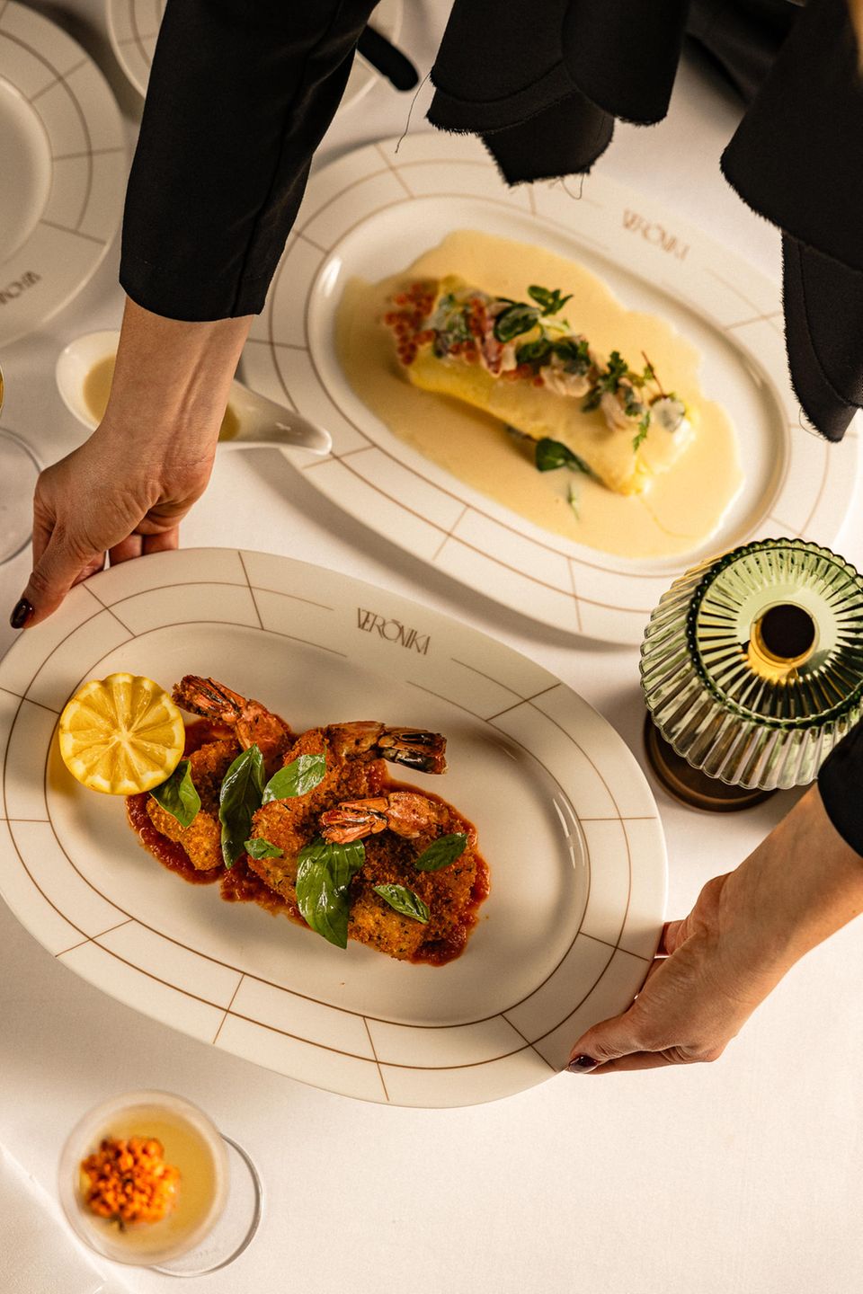 Two dishes, big recommendation: The signature dish "Lobster omelet" (above) and the shrimp Milanese