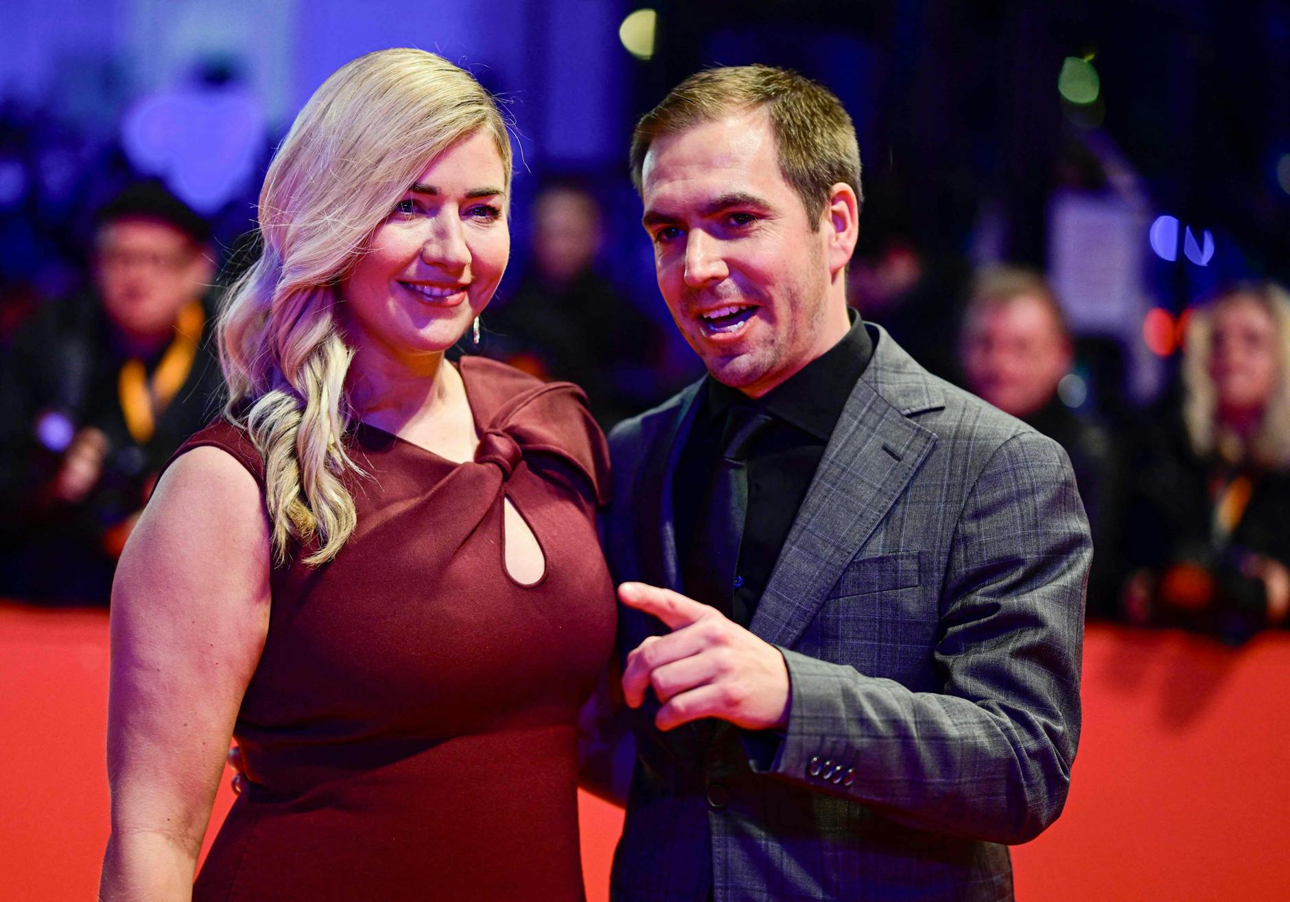 One of the first guests: soccer world champion Philipp Lahm with his wife Claudia