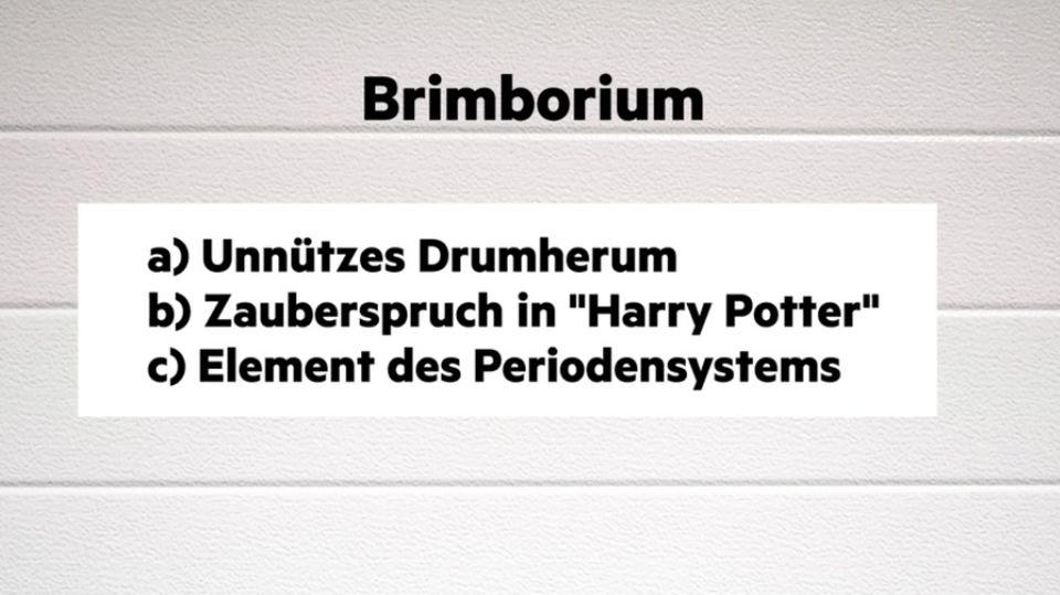 A puzzle about the word "Brimborium".