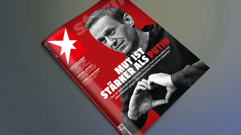 Alexej Navalny forms his hands into a heart – the cover of stern 09/24