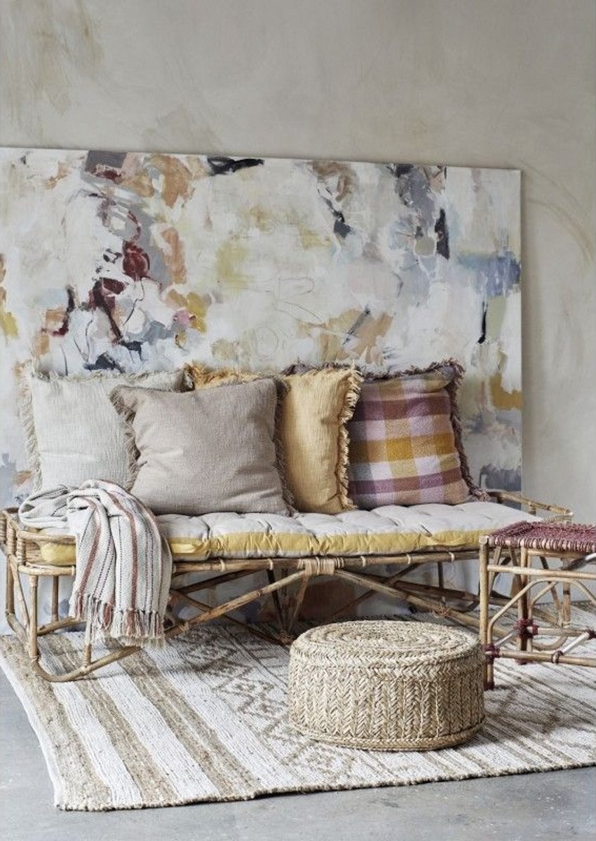 The Wicker Bench for a Boho Look 