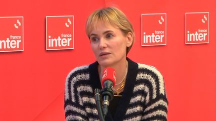 Actress Judith Godrèche, guest on the France Inter morning show Thursday February 8.  (FRANCE INTER/ RADIO FRANCE)