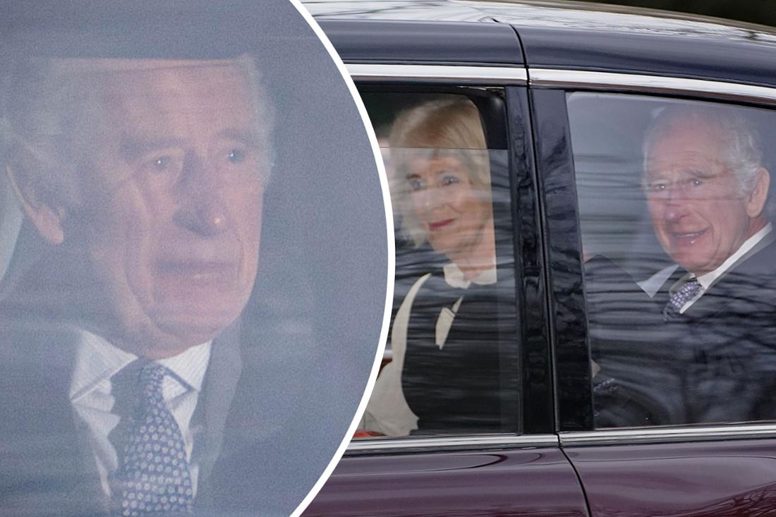 King Charles III  leaves Clarence House in a limousine