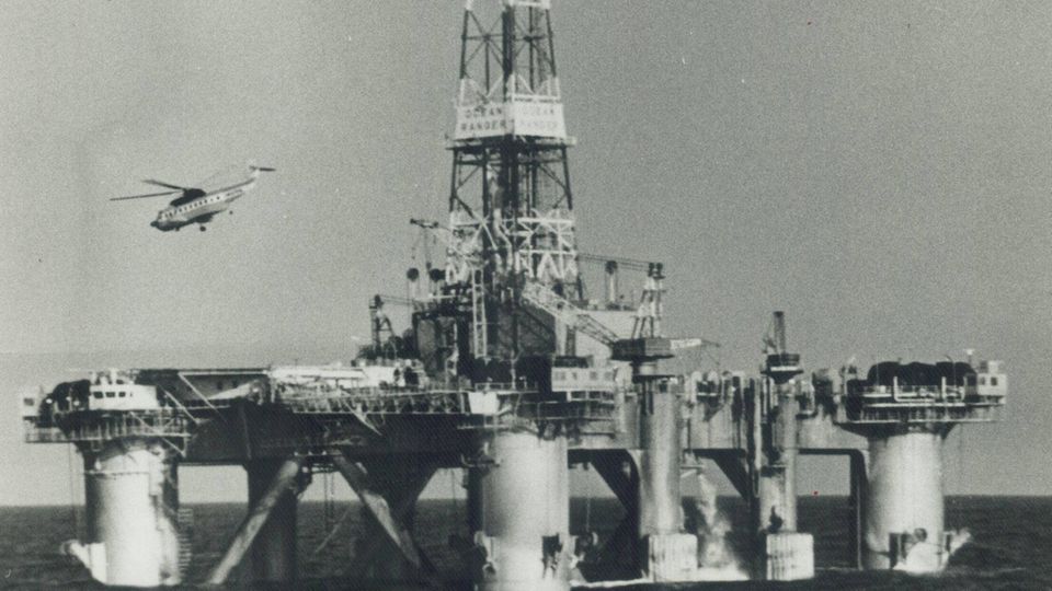 The Ocean Ranger oil rig in the Atlantic