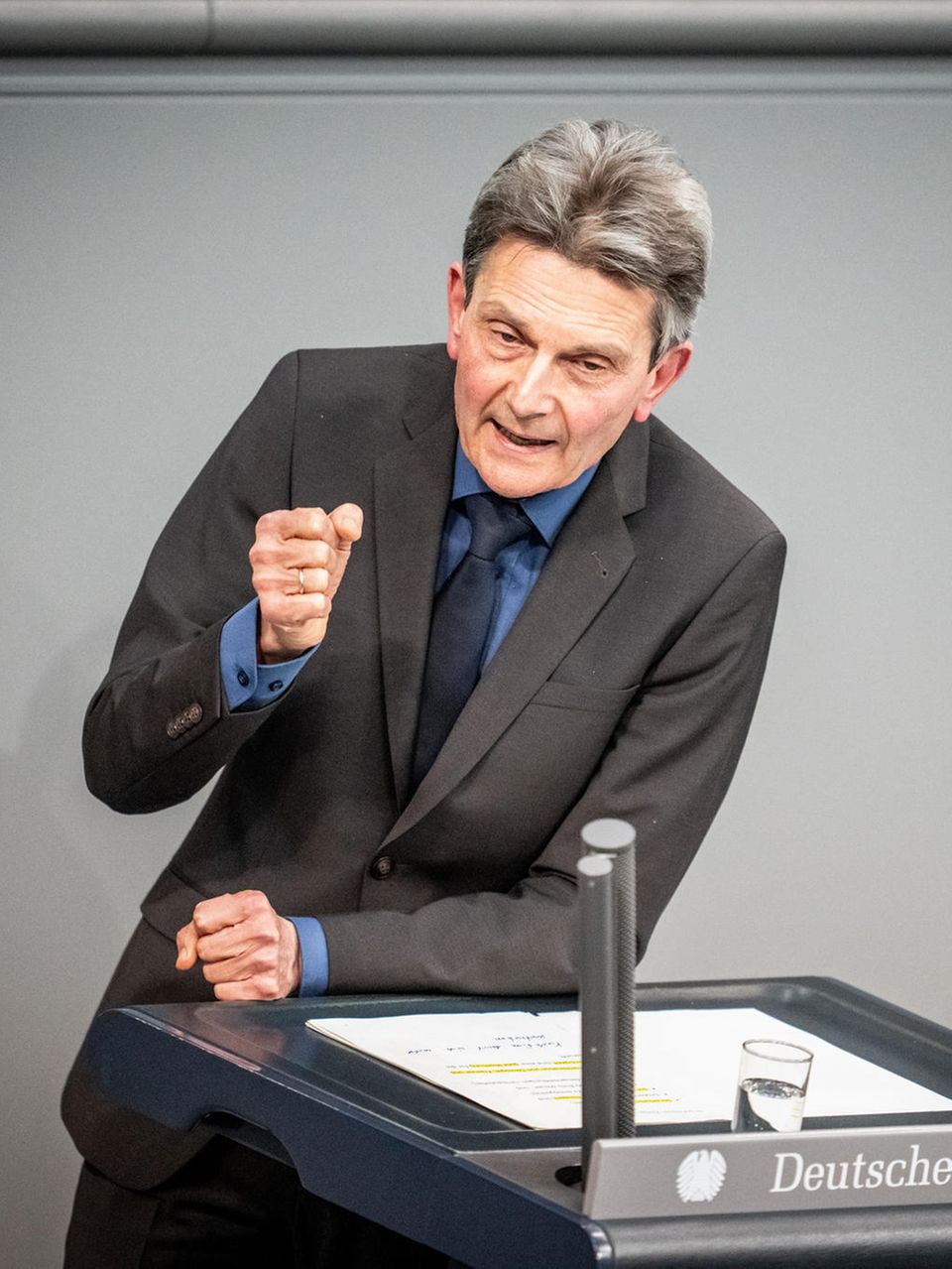 Rolf Mützenich portrait during a speech in the Bundestag