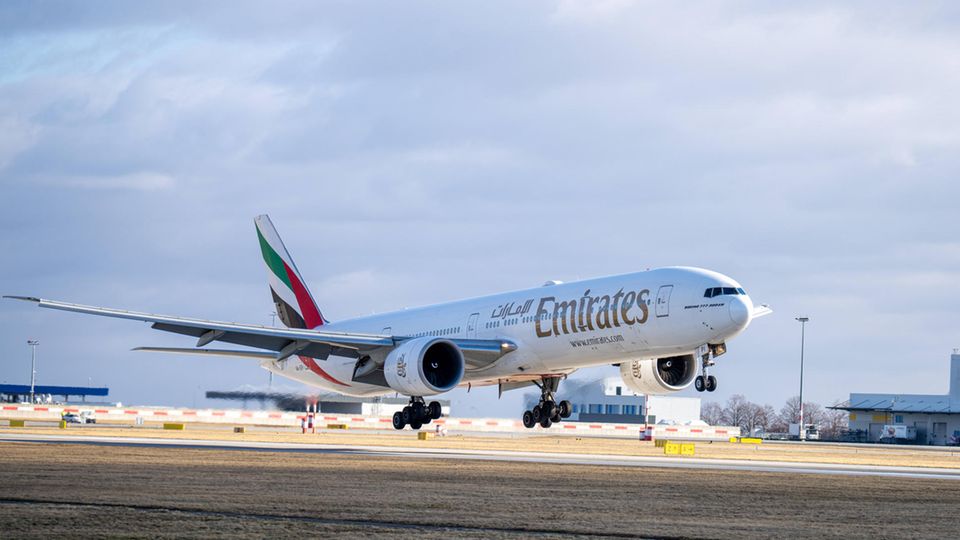 Emirates Boeing 777 takes off