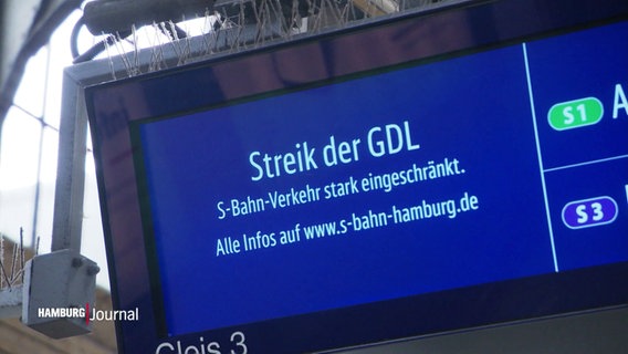 A display provides information about the GDL strike.  © Screenshot 