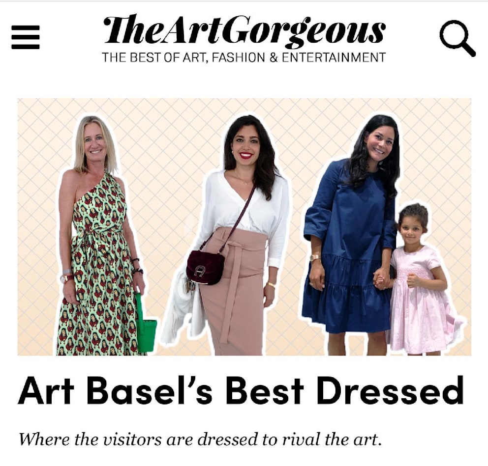 Die Internet-Seite „TheArtGorgeous“ feierte Alina Sophia für ihr Outfit auf der „Art Basel“