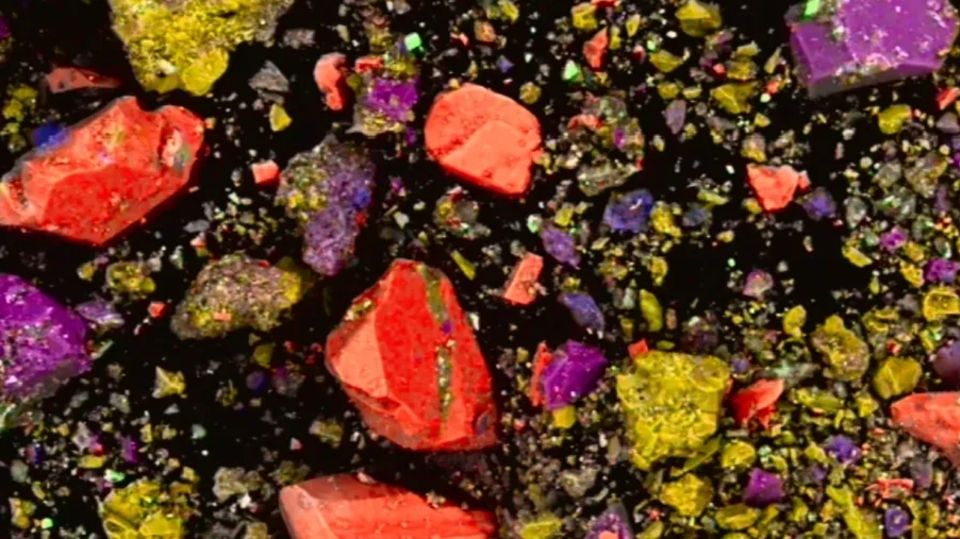 The mix of minerals creates a deep red.