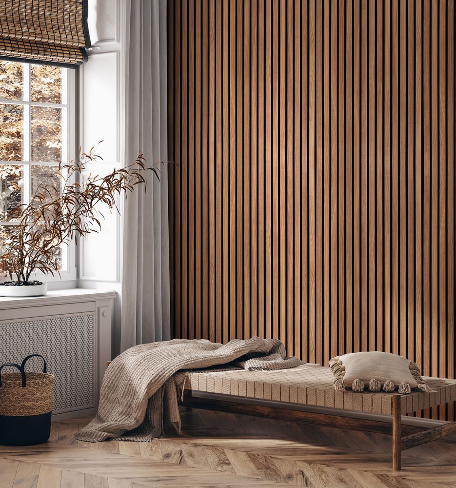 Wood imitation non-woven wallpaper