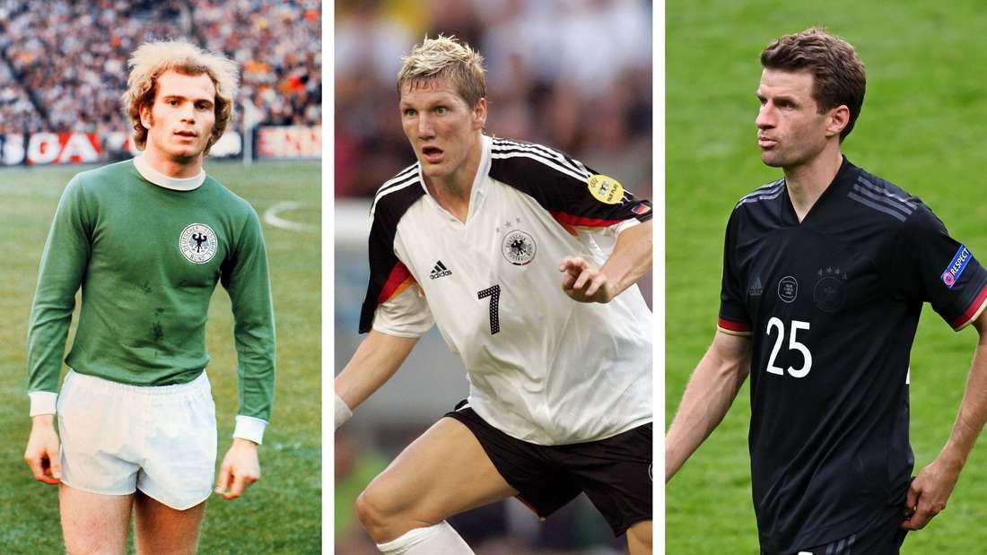 Hoeneß, Schweinsteiger and Müller: Three big names in DFB history wear green, white and black.
