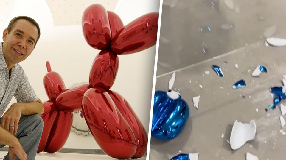 Jeff Koons: Collector pushes 40,000 euro sculpture from the display case - only shards remain