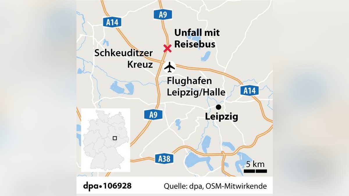 The accident site is near Leipzig Airport.