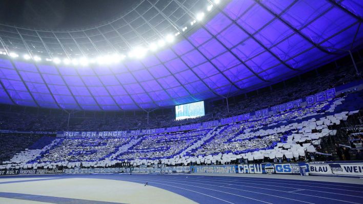 Choreo of the Ostkurve Hertha BSC at the home game against 1. FC Nürnberg (Source: IMAGO / Contrast)