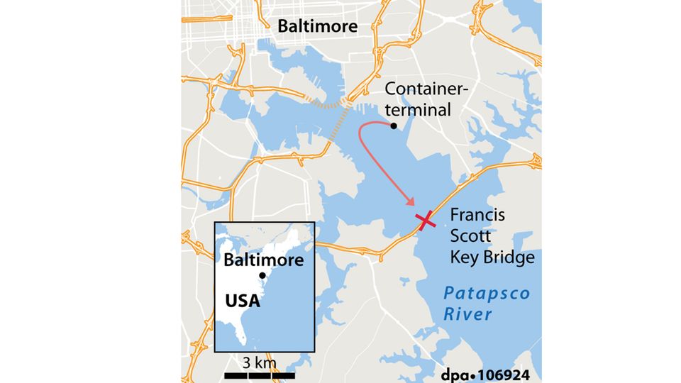 Baltimore: Highway bridge collapses after ship collision – no evidence of a terrorist attack