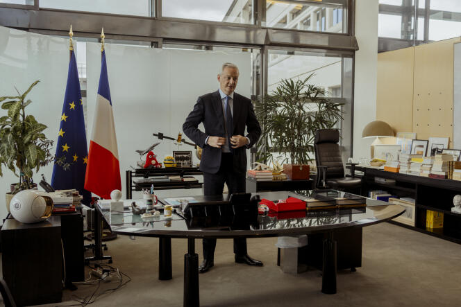 Bruno Le Maire, Minister of Economy and Finance, in his office in Bercy, Paris, March 5, 2024.